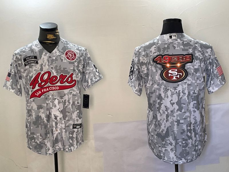 Men San Francisco 49ers Blank Nike Arctic Camo 2024 Salute to Service Limited NFL Jersey style 18->san francisco 49ers->NFL Jersey